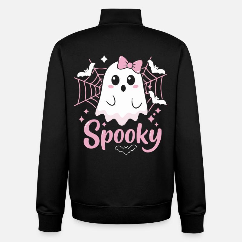 Spooky Ghost Halloween - Unisex Organic Zip Sweatshirt von Stanley/Stella - Schwarz