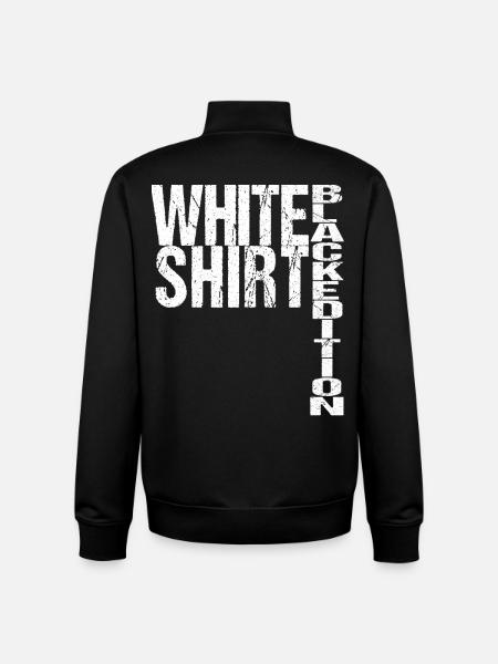 White Shirt Black Edition Funny Saying - Unisex Organic Zip Sweatshirt by Stanley/Stella - black