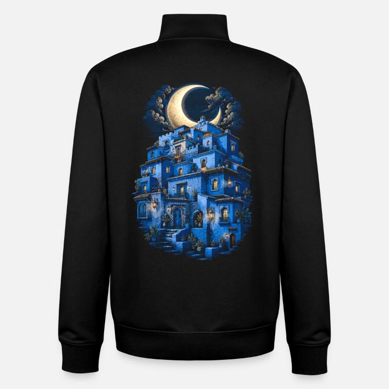 Marocain Marocain Marocain - Sweat zippé unisexe en coton bio Stanley/Stella - noir