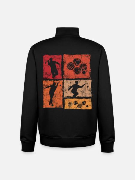 Boccia And Petanque Player Retro Graphic - Unisex Organic Zip Sweatshirt by Stanley/Stella - black