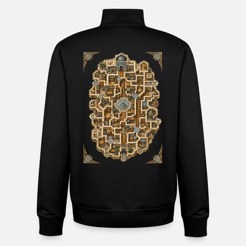Marocain Marocain Marocain - Sweat zippé unisexe en coton bio Stanley/Stella - noir