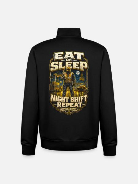 Hafenarbeiter Eat Not Sleep Night Shift - Unisex Organic Zip Sweatshirt von Stanley/Stella - Schwarz