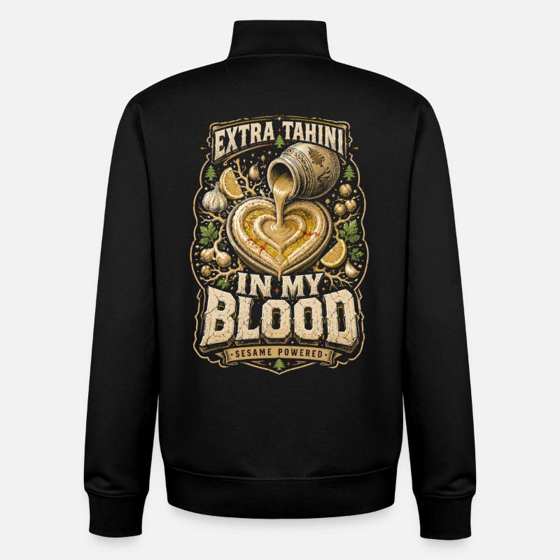 Liban Libanais Extra Tahini - Sweat zippé unisexe en coton bio Stanley/Stella - noir