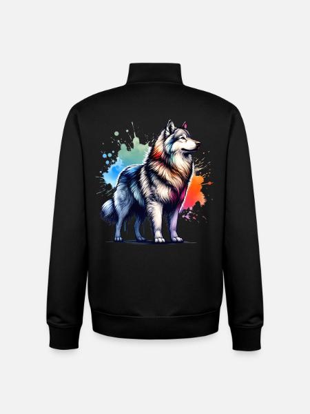 Wolfhund Geschenk - Unisex Organic Zip Sweatshirt von Stanley/Stella - Schwarz