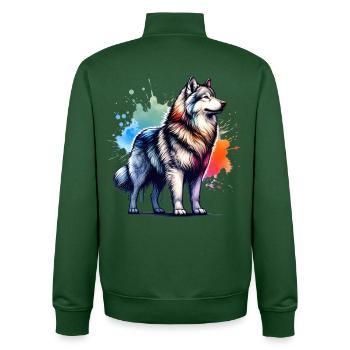 Don Wolfdog - Sweat zippé unisexe en coton bio Stanley/Stella - vert bouteille - Dos - AI Model Male 185 dark (185cm)