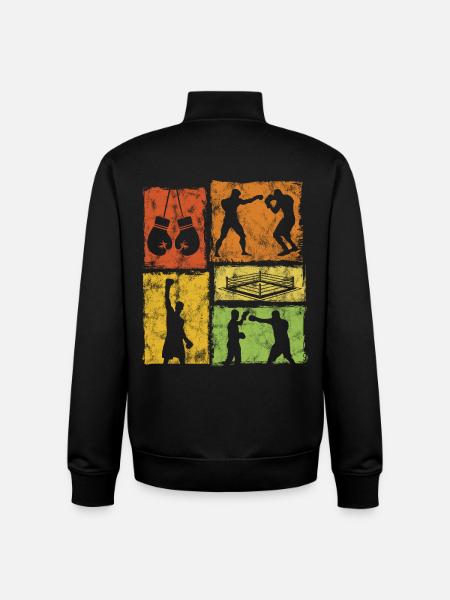 Boxen Retro-Stil Grafik Für Boxprofis - Unisex Organic Zip Sweatshirt von Stanley/Stella - Schwarz