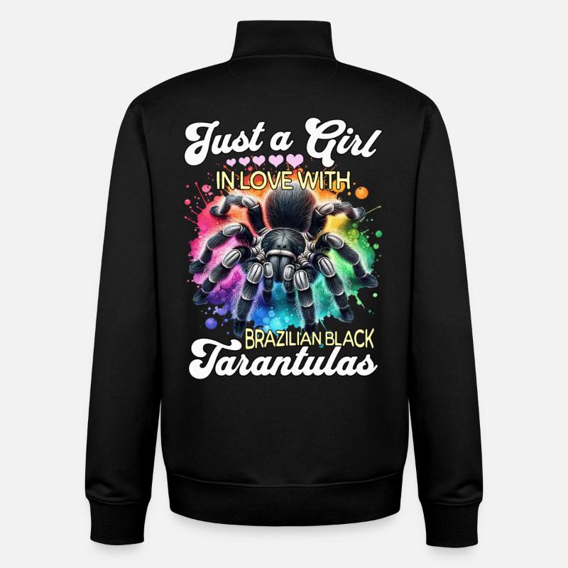 Fille Tarentule Noire - Sweat zippé unisexe en coton bio Stanley/Stella - noir