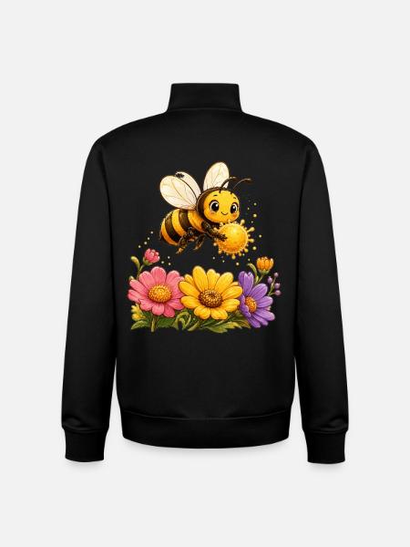 Bee Honey Beekeeper Honeycomb Bee Insect - Unisex Organic Zip Sweatshirt by Stanley/Stella - black