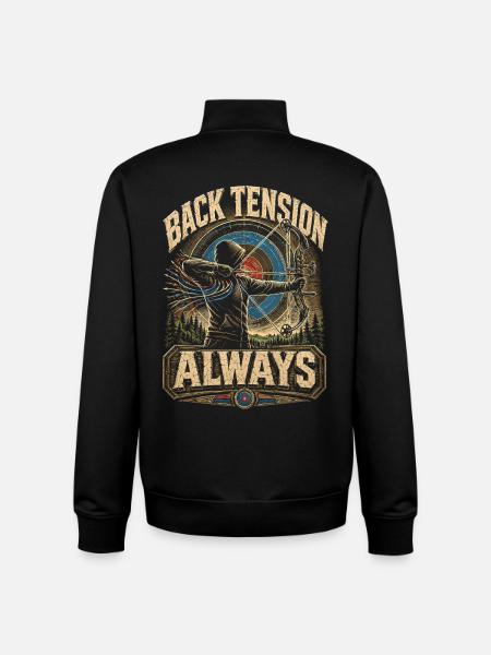 Archery Archer Back Tension Always - Unisex Organic Zip Sweatshirt by Stanley/Stella - black