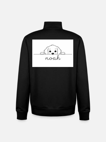 petit chiot regarde Noah. - Sweat zippé unisexe en coton bio Stanley/Stella - noir