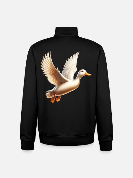 Peking duck Pekin Duck - Unisex Organic Zip Sweatshirt by Stanley/Stella - black