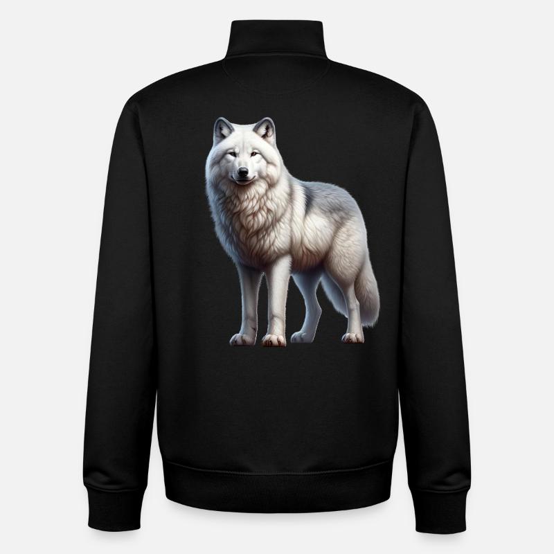 Arctic wolf - Unisex Organic Zip Sweatshirt by Stanley/Stella - black