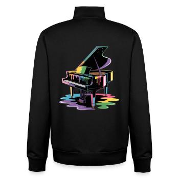 piano - Sweat zippé unisexe en coton bio Stanley/Stella - noir - Dos - AI Model Male 185 light (185cm)