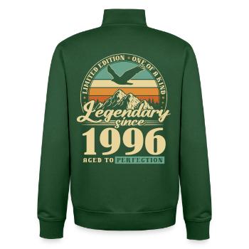 Gift, born in 1996, 30th birthday, 30 years - Unisex Organic Zip Sweatshirt by Stanley/Stella - bottle green - Back - AI Model Male 185 dark (185cm)