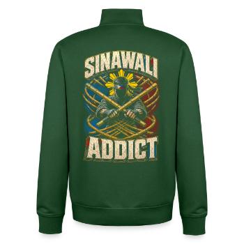 Escrima Arnis Kampfsport Sinawali - Unisex Organic Zip Sweatshirt von Stanley/Stella - Flaschengrün - Hinten - AI Model Male 185 dark (185cm)