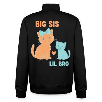 Révélation du sexe Baby Shower Grand-Sœur Petit Frère Bébé - Sweat zippé unisexe en coton bio Stanley/Stella - noir - Dos - AI Model Male 185 light (185cm)