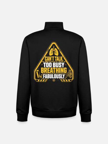Asthma Asthmatics Too Busy Breathing - Unisex Organic Zip Sweatshirt by Stanley/Stella - black