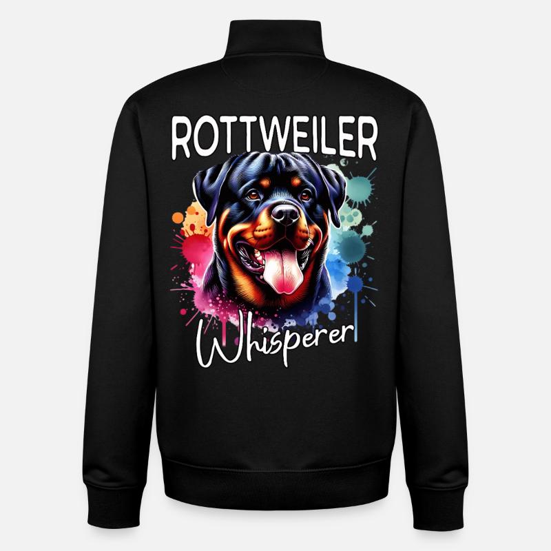 Rottweiler Whisperer - Unisex Organic Zip Sweatshirt by Stanley/Stella - black