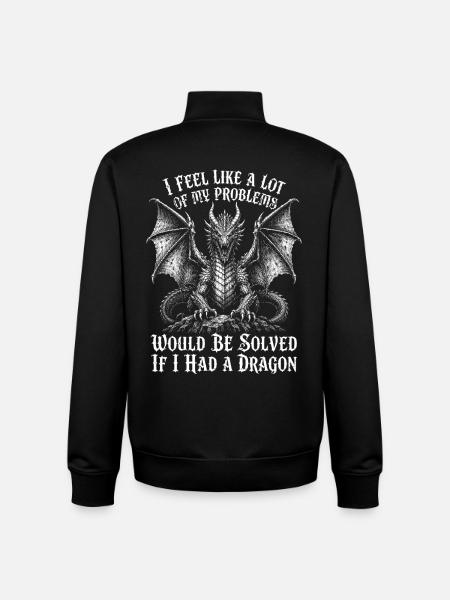 Problèmes résolus si j’avais un dragon - Sweat zippé unisexe en coton bio Stanley/Stella - noir