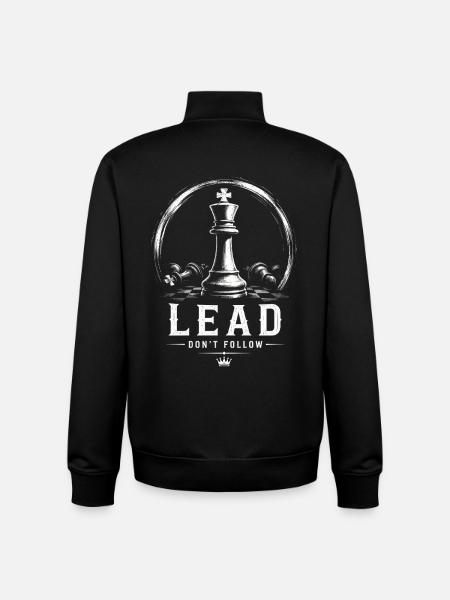 Lead Don't Follow Chess Motif - Unisex Organic Zip Sweatshirt by Stanley/Stella - black