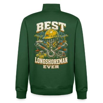 Dock Worker Best Longshoreman Ever - Unisex Organic Zip Sweatshirt by Stanley/Stella - bottle green - Back - AI Model Male 185 dark (185cm)