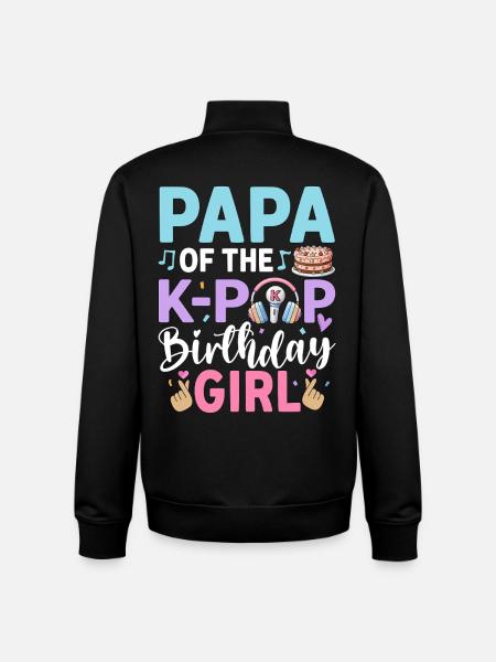 Papa de La Fille d’anniversaire K-Pop - Sweat zippé unisexe en coton bio Stanley/Stella - noir