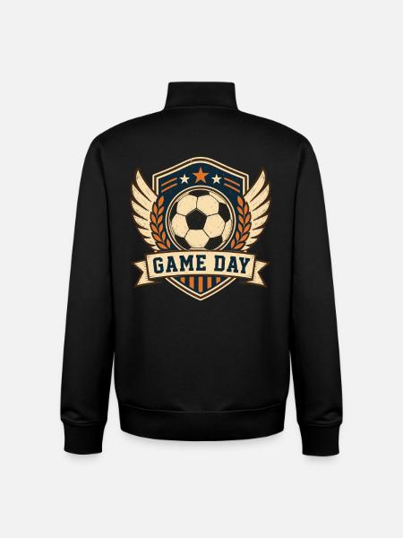 Soccer Game Day Motif - Unisex Organic Zip Sweatshirt by Stanley/Stella - black
