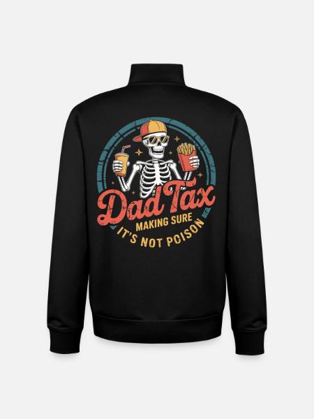 Dad Tax Skeleton Snack Night - Unisex Organic Zip Sweatshirt by Stanley/Stella - black