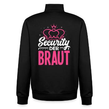 Security Der Braut Jga Krone Brautparty Outfit - Unisex Organic Zip Sweatshirt von Stanley/Stella - Schwarz - Hinten - AI Model Male 185 light (185cm)