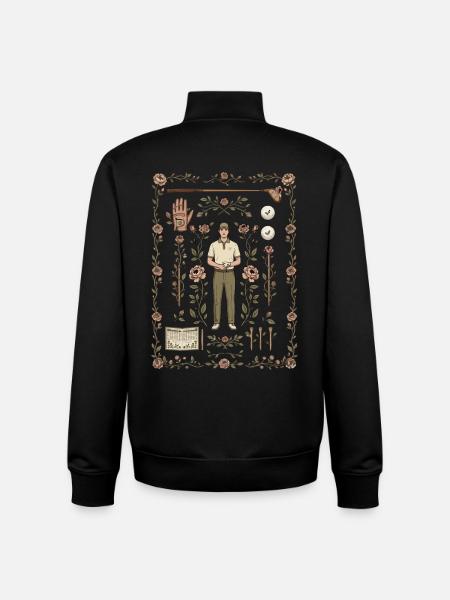Golfer Flowers Roses Golfer - Unisex Organic Zip Sweatshirt by Stanley/Stella - black