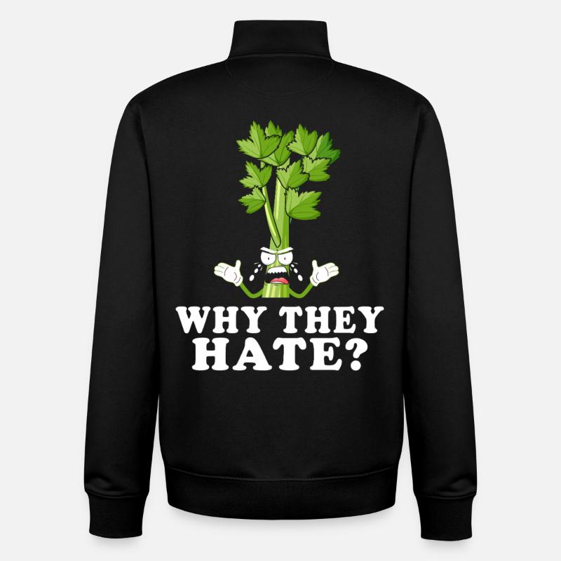 Celery Rage Why They Hate? - Unisex Organic Zip Sweatshirt by Stanley/Stella - black