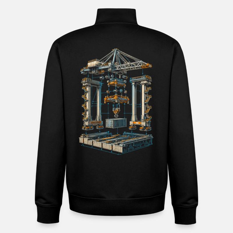 docker - Sweat zippé unisexe en coton bio Stanley/Stella - noir