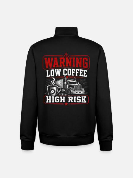 Truck Driver Long-Distance Coffee - Unisex Organic Zip Sweatshirt by Stanley/Stella - black