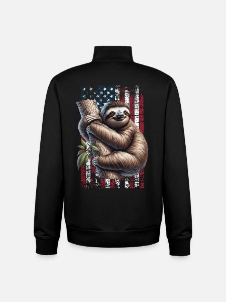 Sloth US Faultier - Unisex Organic Zip Sweatshirt by Stanley/Stella - black