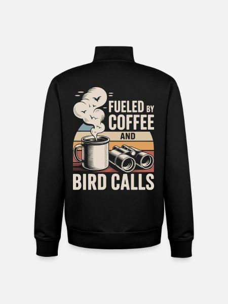 Coffee energy and bird call - Unisex Organic Zip Sweatshirt by Stanley/Stella - black