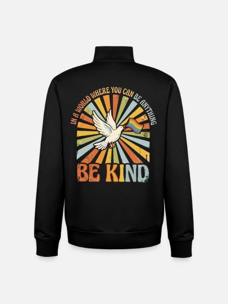 Be Kind, Pride, Rainbow, Equality, LGBT - Unisex Organic Zip Sweatshirt by Stanley/Stella - black