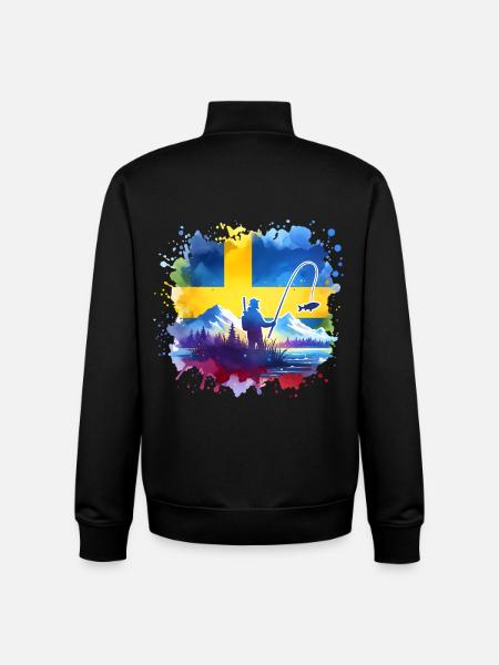 Sweden Anglers - Unisex Organic Zip Sweatshirt by Stanley/Stella - black