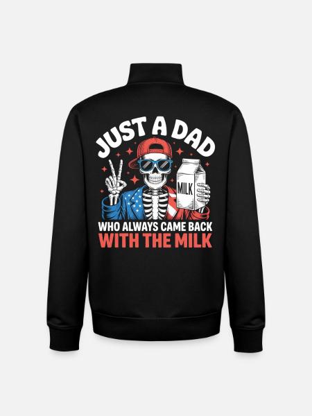 Milk Run Skeleton Dad Tee - Unisex Organic Zip Sweatshirt by Stanley/Stella - black