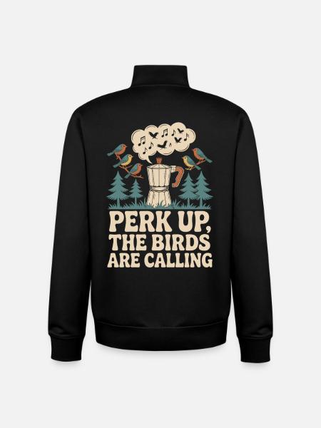 Birds Calling Coffee - Unisex Organic Zip Sweatshirt by Stanley/Stella - black