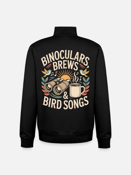 Binoculars Brews Bird Songs - Unisex Organic Zip Sweatshirt by Stanley/Stella - black