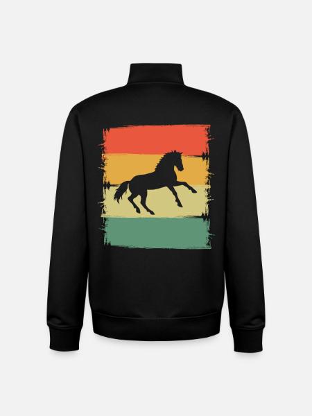 Cheval - Sweat zippé unisexe en coton bio Stanley/Stella - noir