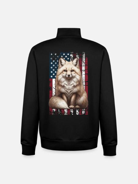 Swift Fox US Swiftfuchs - Sweat zippé unisexe en coton bio Stanley/Stella - noir