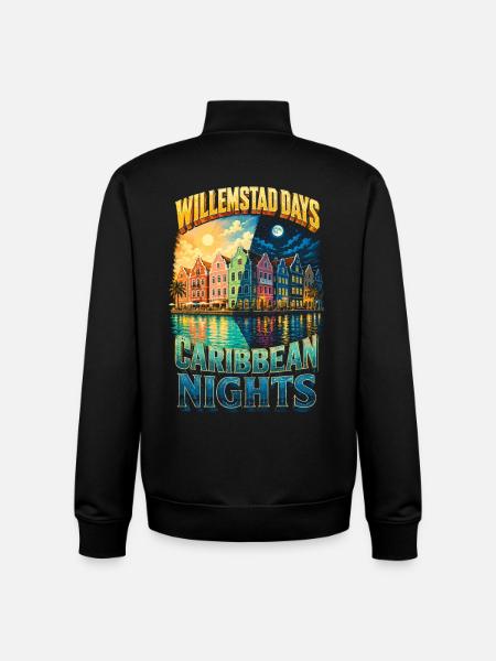 Curacao Willemstad Days Caribbean Nights - Unisex Organic Zip Sweatshirt by Stanley/Stella - black