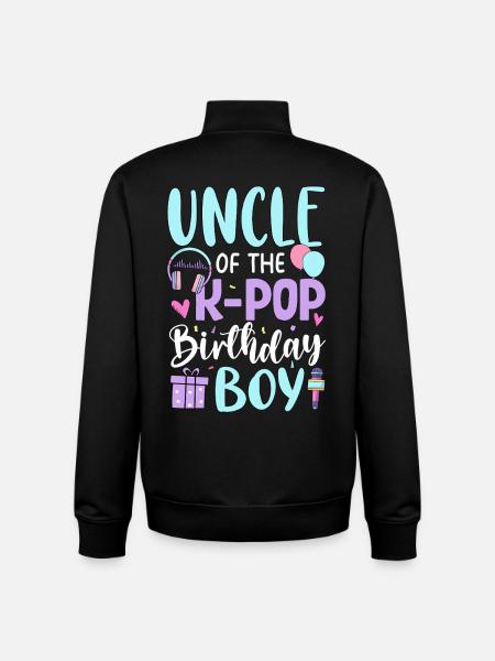 Uncle of The K-Pop Birthday Boy - Unisex Organic Zip Sweatshirt by Stanley/Stella - black