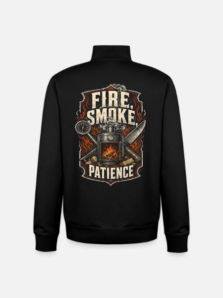 BBQ Competition Fire Smoke Patience - Unisex Organic Zip Sweatshirt by Stanley/Stella - black