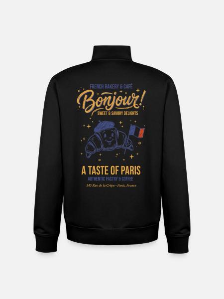 Breakfast Brunch Coffee Pancake Bacon Food - Unisex Organic Zip Sweatshirt by Stanley/Stella - black