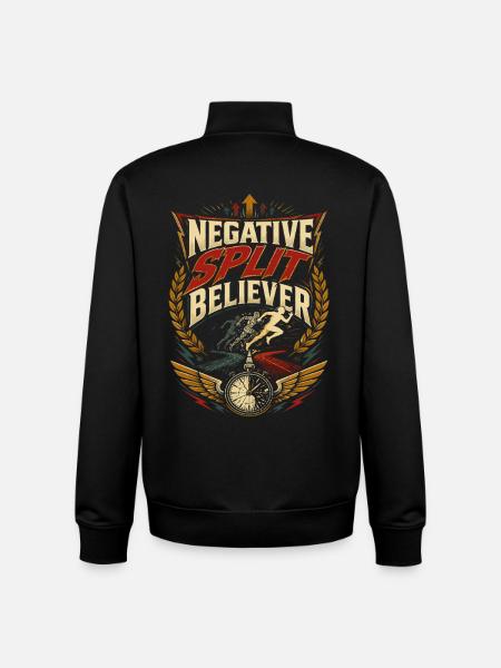 Marathon Marathon Runner Negative Split Believer - Unisex Organic Zip Sweatshirt by Stanley/Stella - black