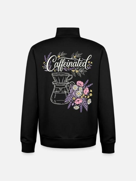 Caffeinated Kaffee Blumen - Unisex Organic Zip Sweatshirt von Stanley/Stella - Schwarz