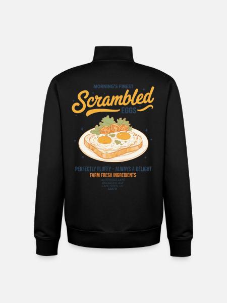 Breakfast Funny Brunch Coffee Food Bacon - Unisex Organic Zip Sweatshirt by Stanley/Stella - black