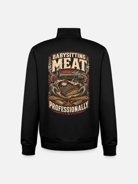 BBQ Competition Babysitting Meat Professionally - Unisex Organic Zip Sweatshirt by Stanley/Stella - black